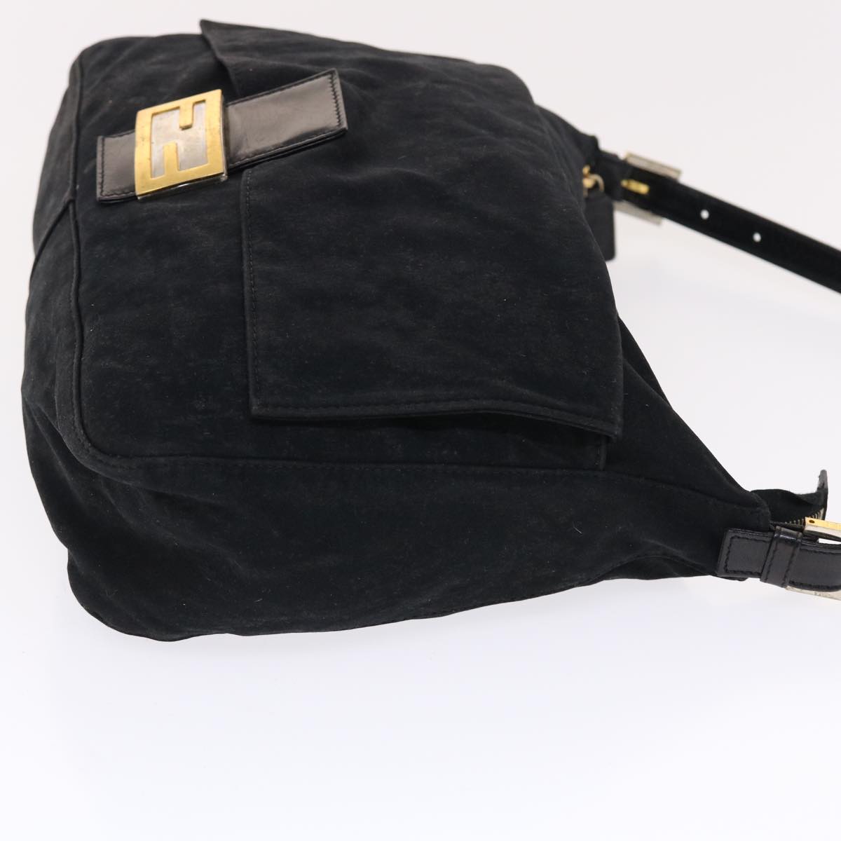 FENDI Mamma Baguette Shoulder Bag Nylon Black bs6935