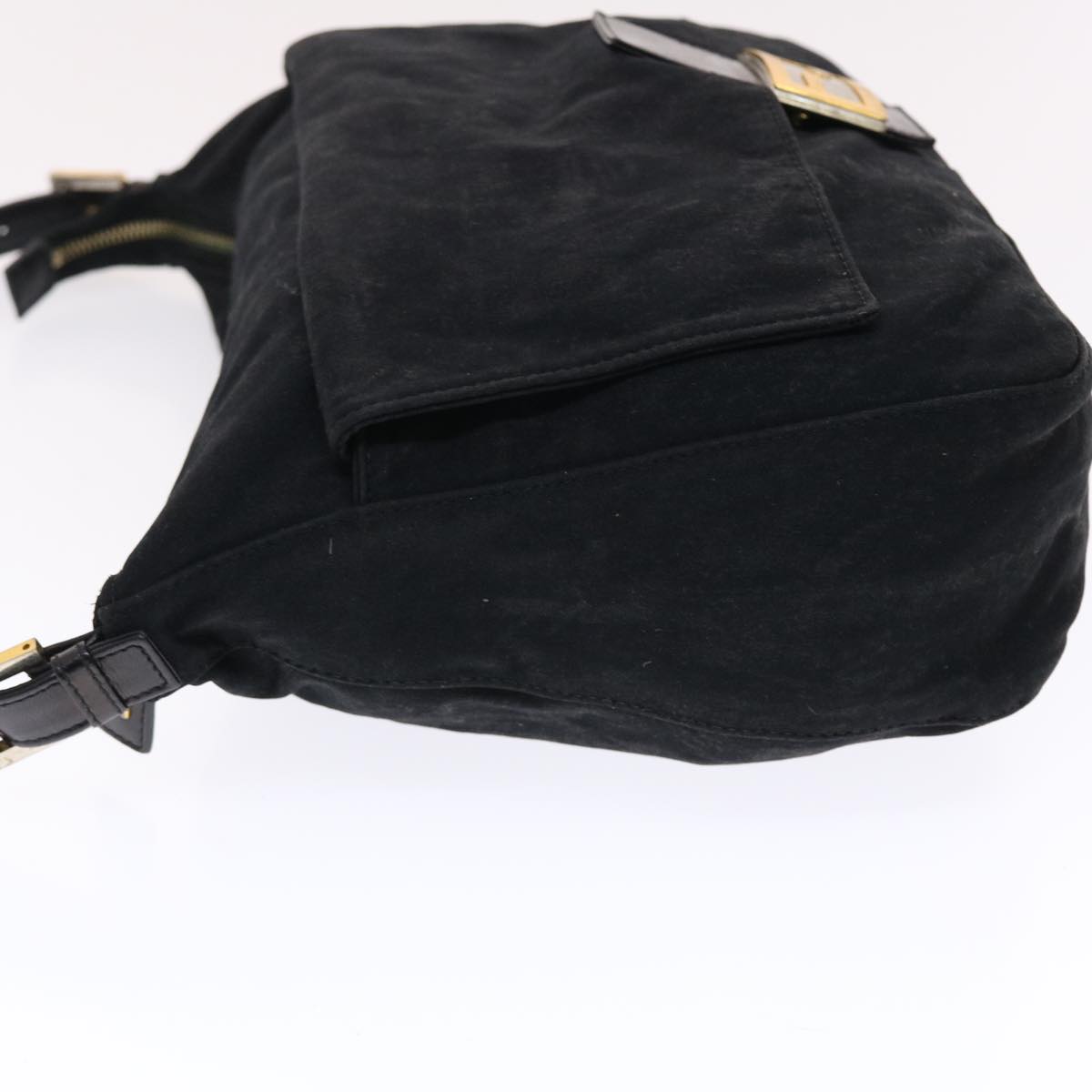 FENDI Mamma Baguette Shoulder Bag Nylon Black bs6935