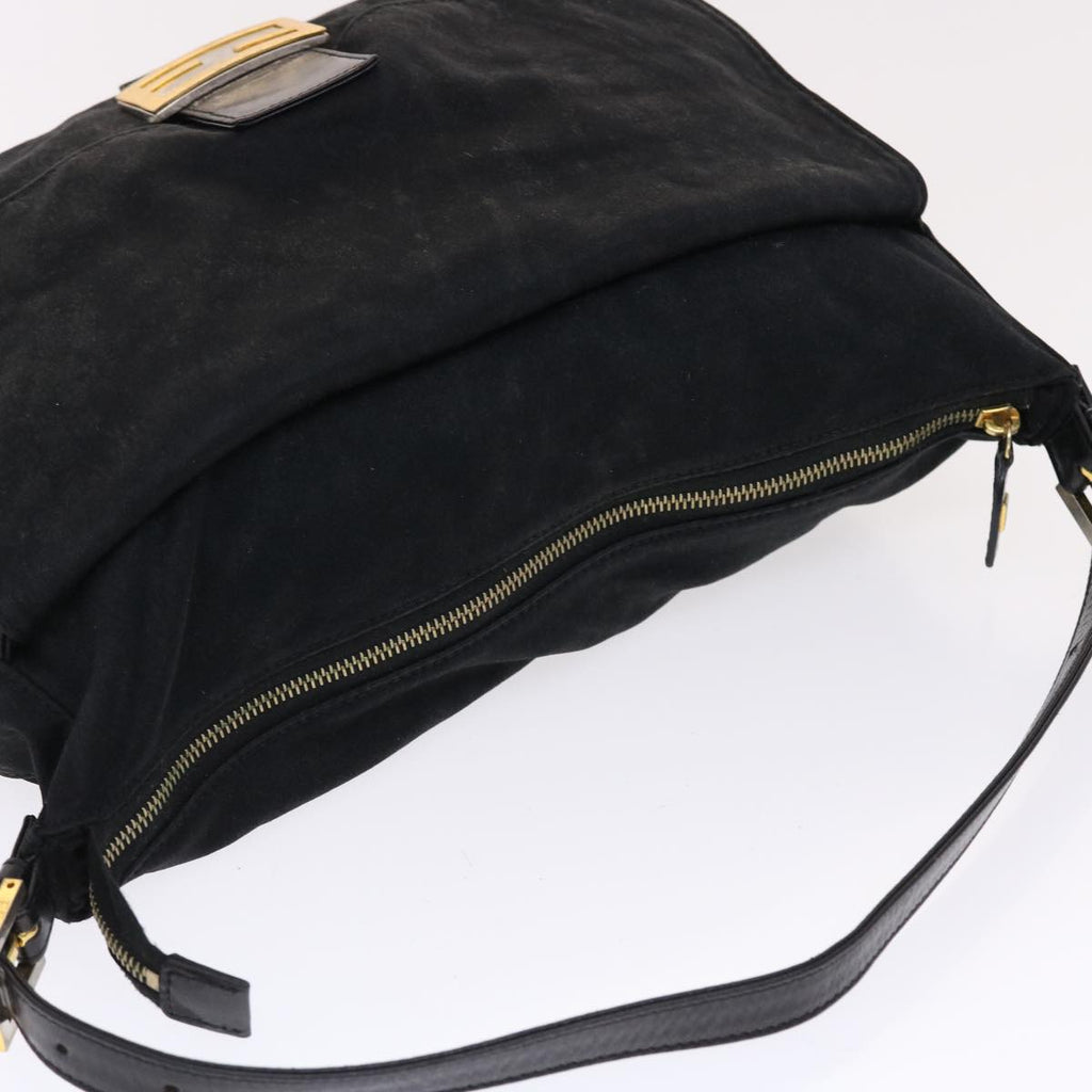 FENDI Mamma Baguette Shoulder Bag Nylon Black bs6935