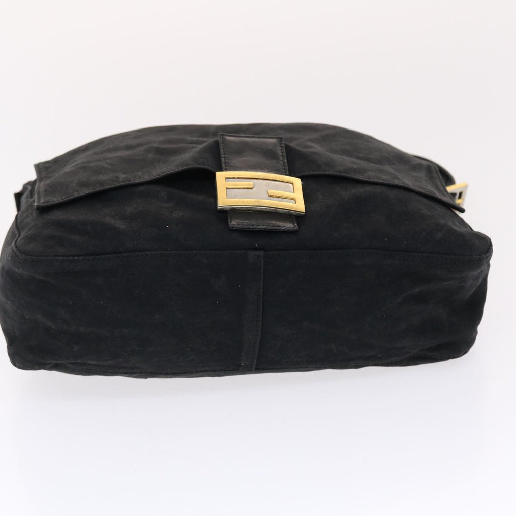 FENDI Mamma Baguette Shoulder Bag Nylon Black bs6935
