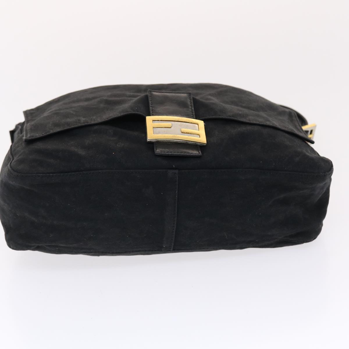FENDI Mamma Baguette Shoulder Bag Nylon Black bs6935