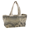 CHANEL Shoulder Bag Canvas White CC bs6944