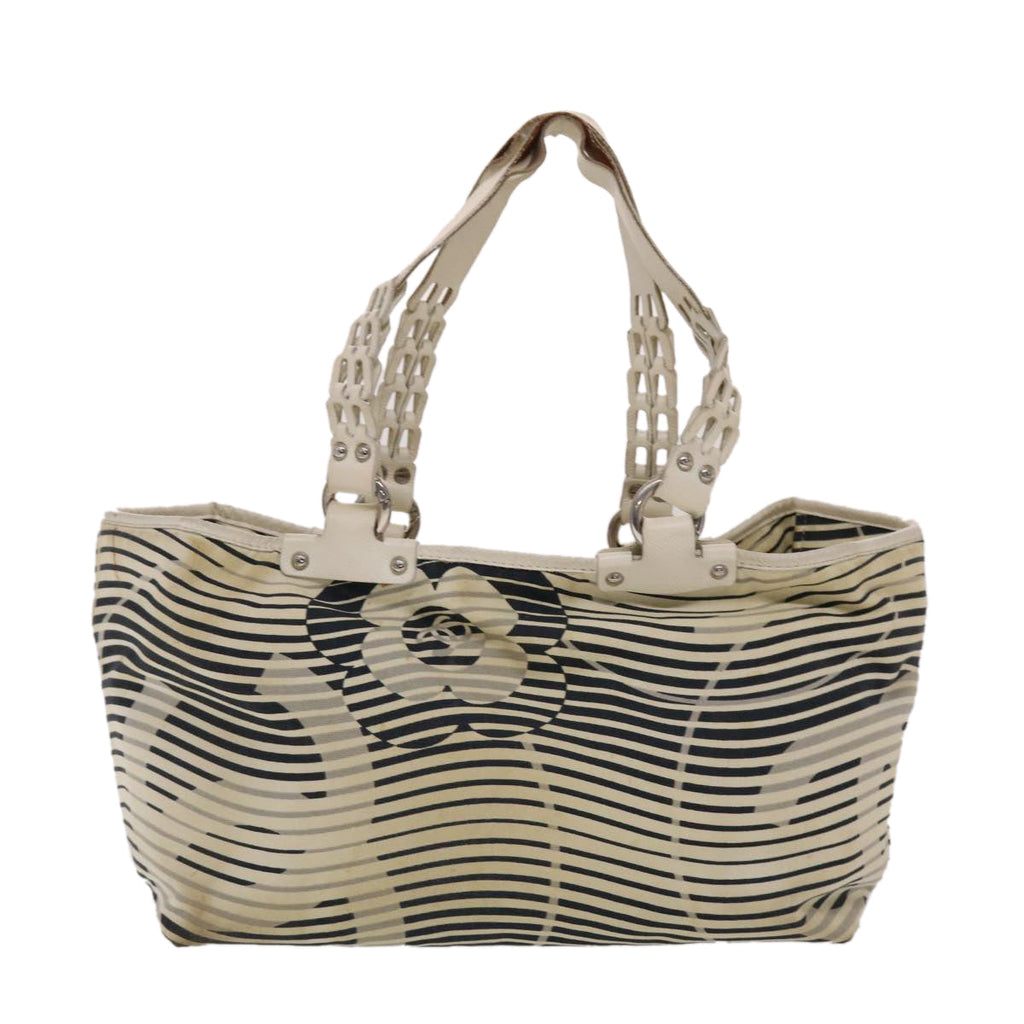 CHANEL Shoulder Bag Canvas White CC bs6944