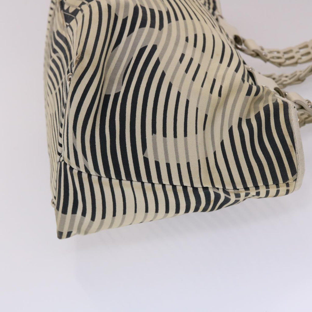CHANEL Shoulder Bag Canvas White CC bs6944