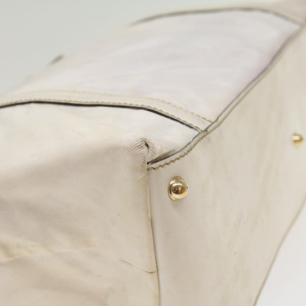 GUCCI Web Sherry Line Shoulder Bag Coated Canvas White Red 162094 bs6990