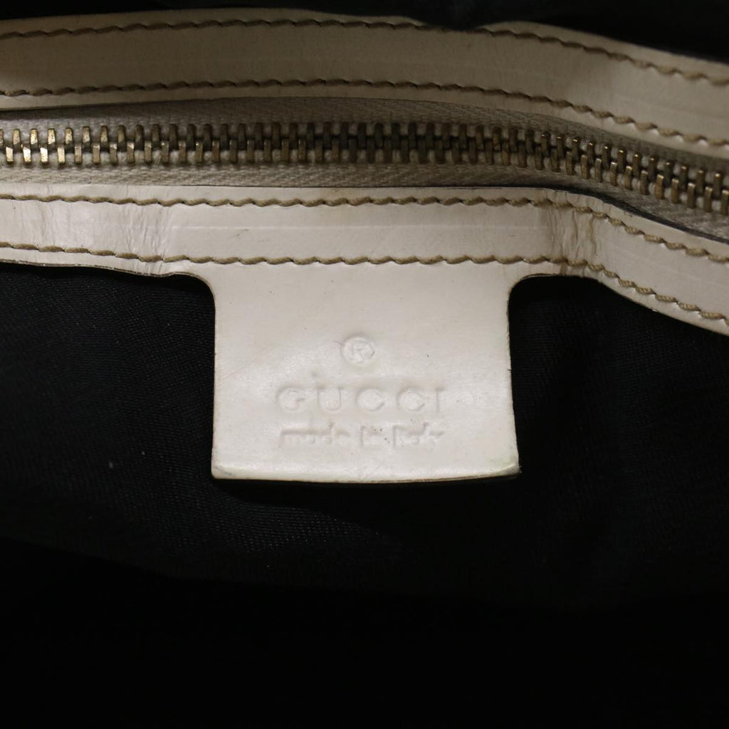 GUCCI Web Sherry Line Shoulder Bag Coated Canvas White Red 162094 bs6990