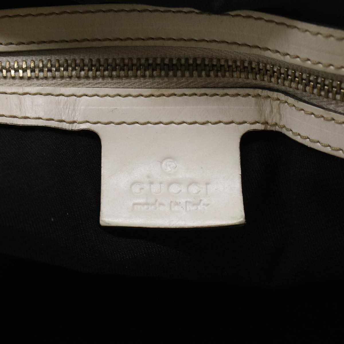 GUCCI Web Sherry Line Shoulder Bag Coated Canvas White Red 162094 bs6990