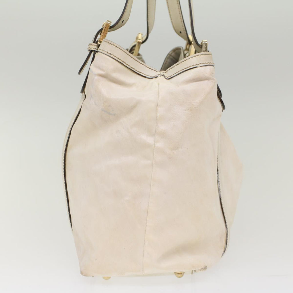 GUCCI Web Sherry Line Shoulder Bag Coated Canvas White Red 162094 bs6990