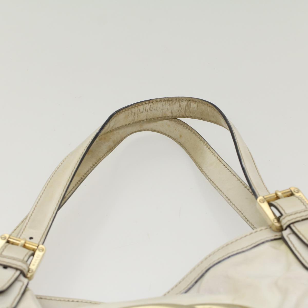 GUCCI Web Sherry Line Shoulder Bag Coated Canvas White Red 162094 bs6990