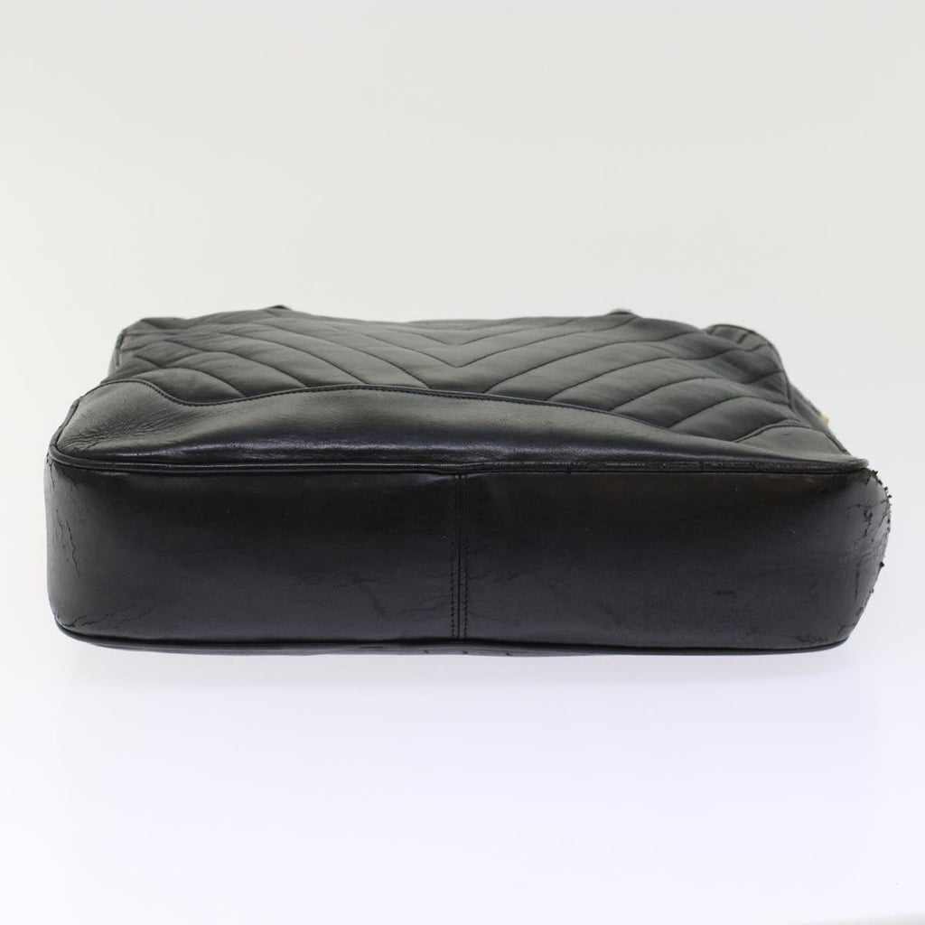 CHANEL V Stitch Hand Bag Leather Black CC bs7027