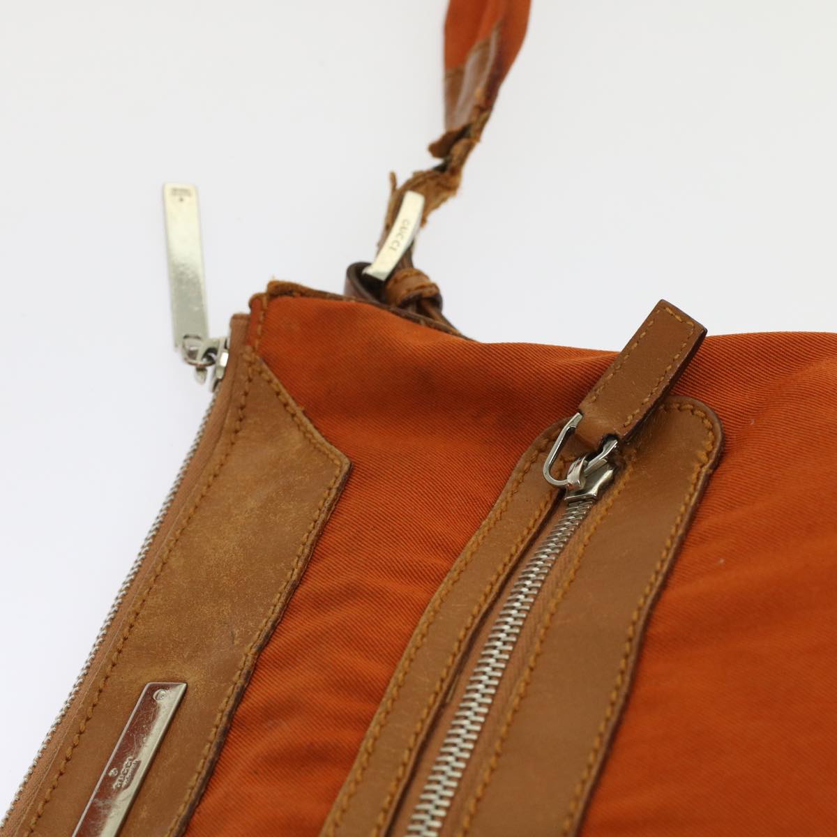 GUCCI Shoulder Bag Leather Canvas 2Set Navy Orange bs7033