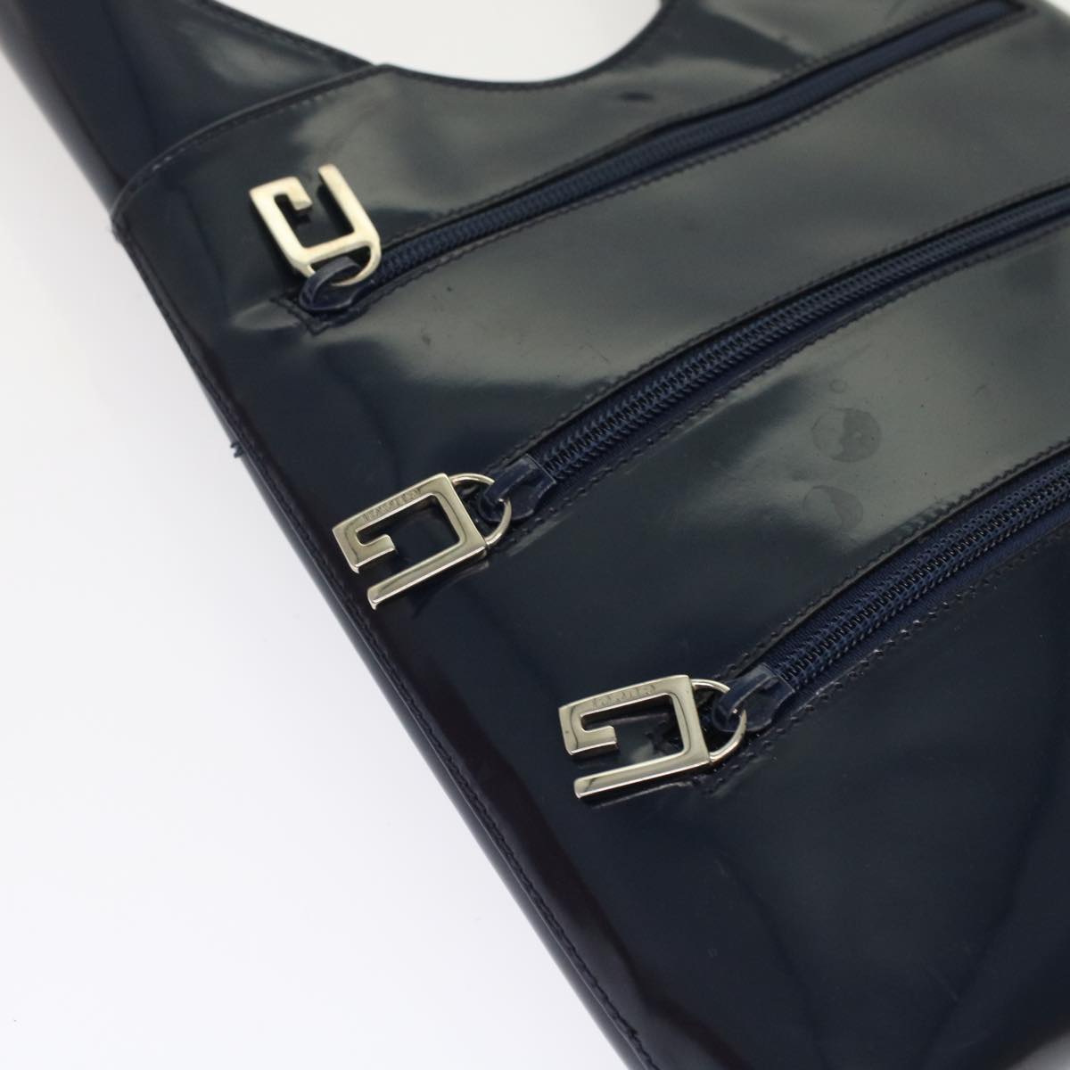 GUCCI Shoulder Bag Leather Canvas 2Set Navy Orange bs7033