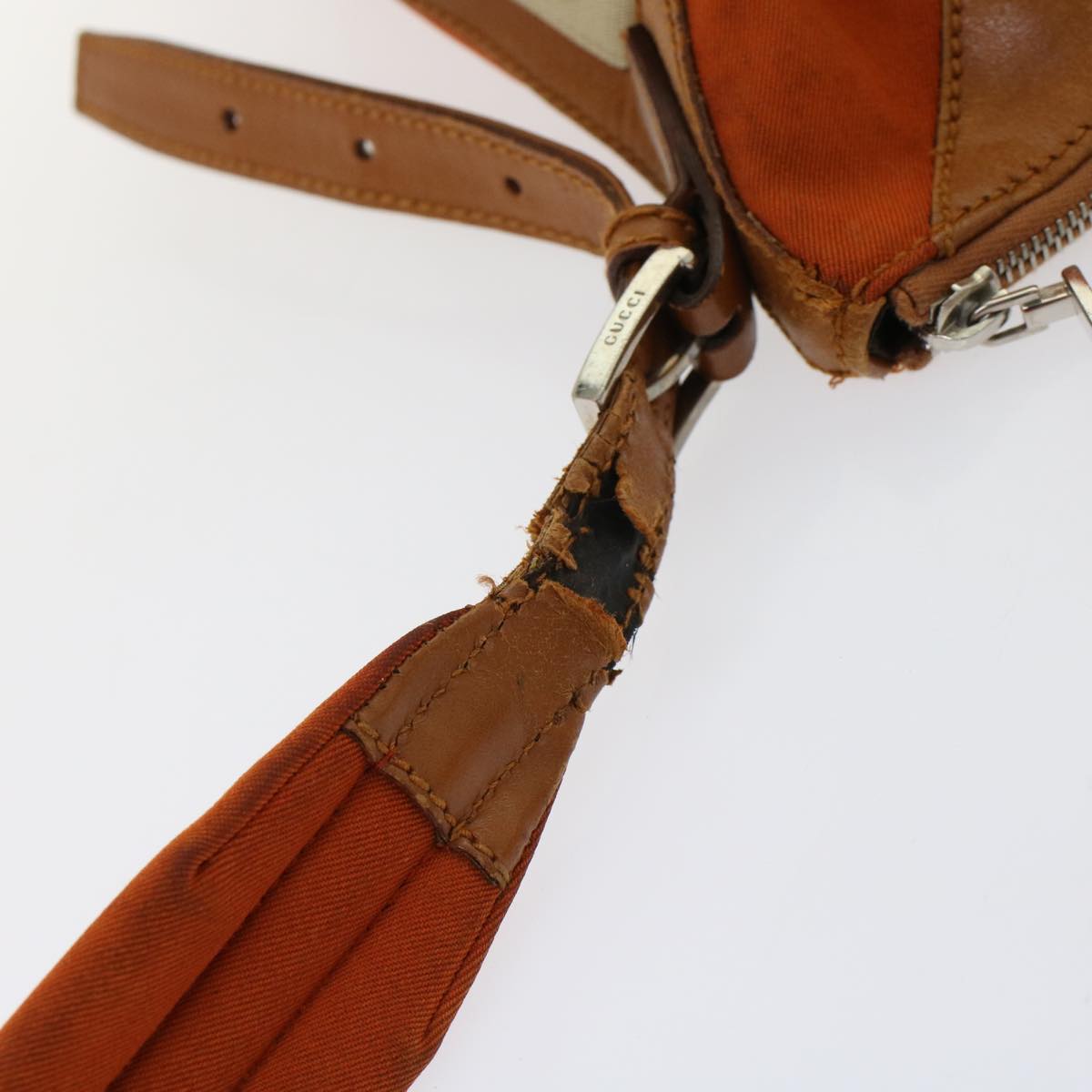 GUCCI Shoulder Bag Leather Canvas 2Set Navy Orange bs7033