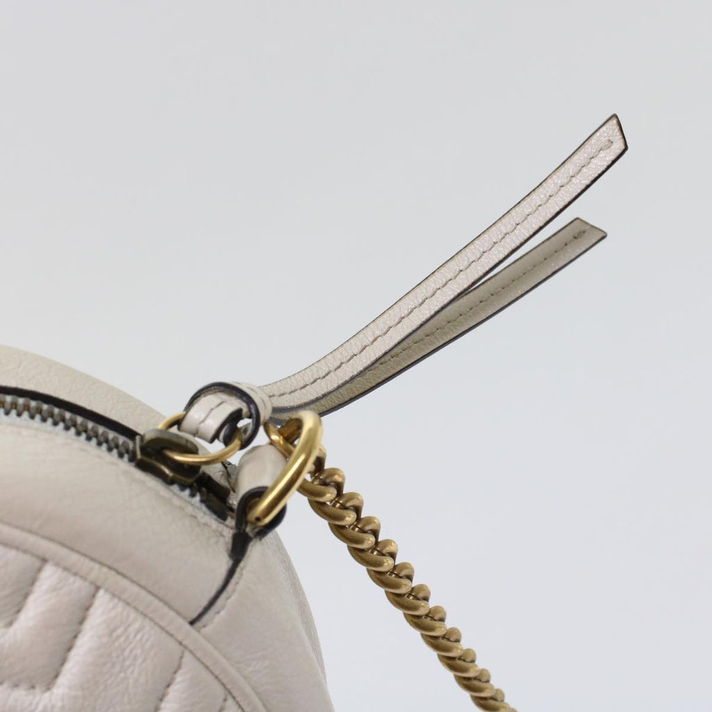 GUCCI GG Mormant Shoulder Bag Leather White 550154 bs7044