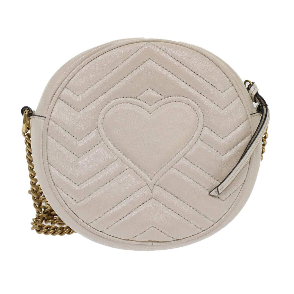 GUCCI GG Mormant Shoulder Bag Leather White 550154 bs7044