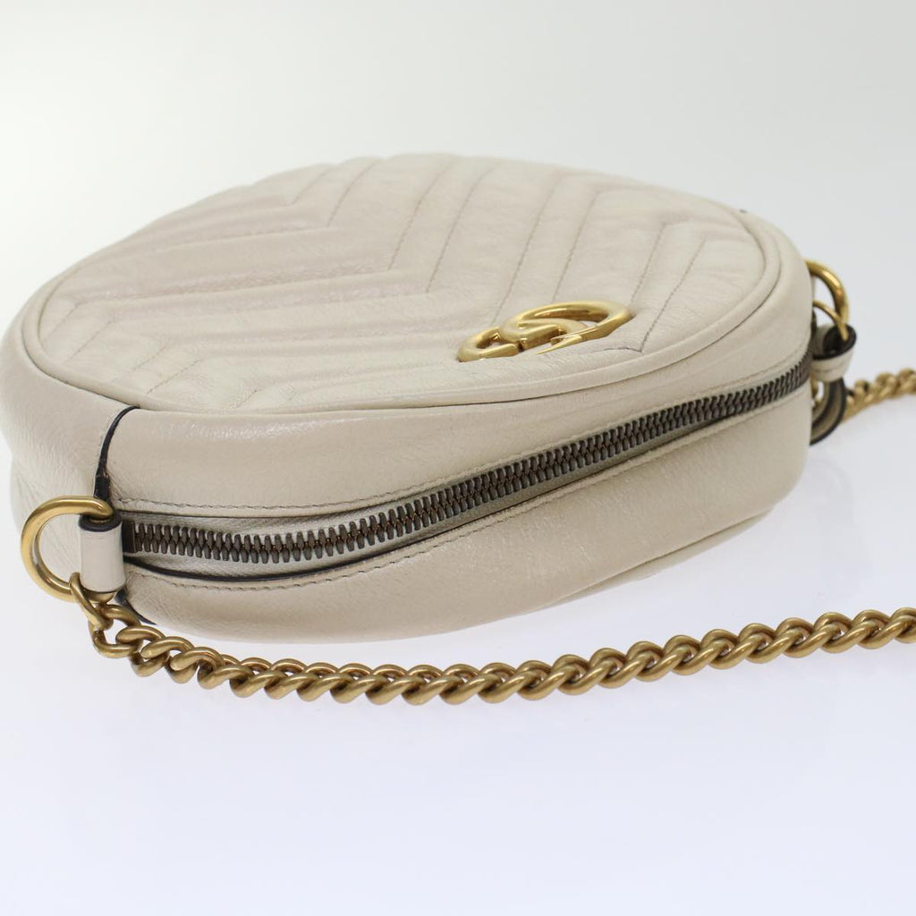 GUCCI GG Mormant Shoulder Bag Leather White 550154 bs7044