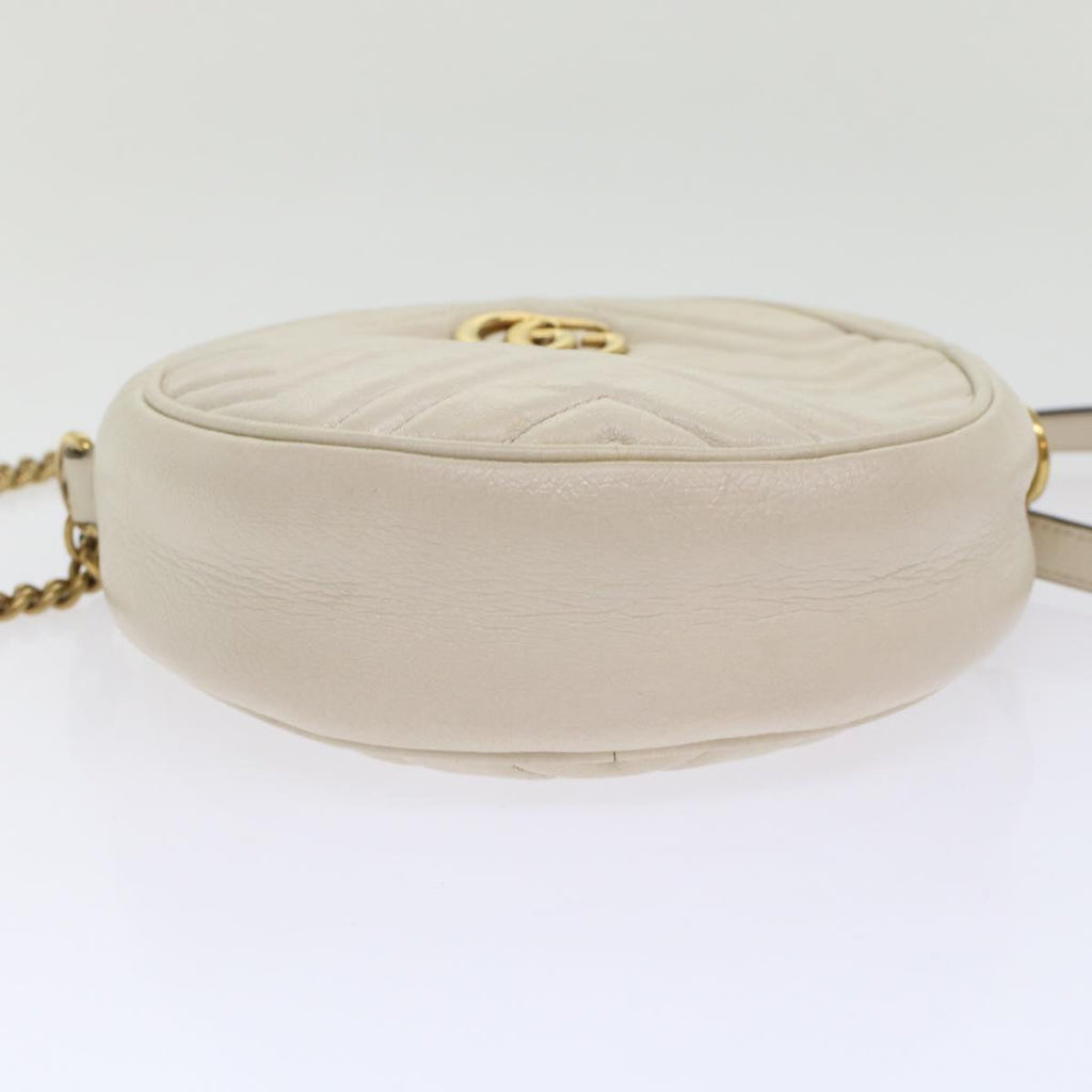 GUCCI GG Mormant Shoulder Bag Leather White 550154 bs7044