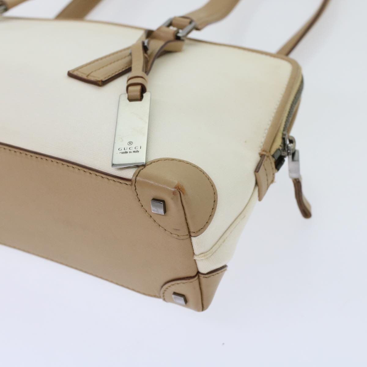 GUCCI GG Canvas Shoulder Bag Coated Canvas Leather 2Set Black Beige bs7126