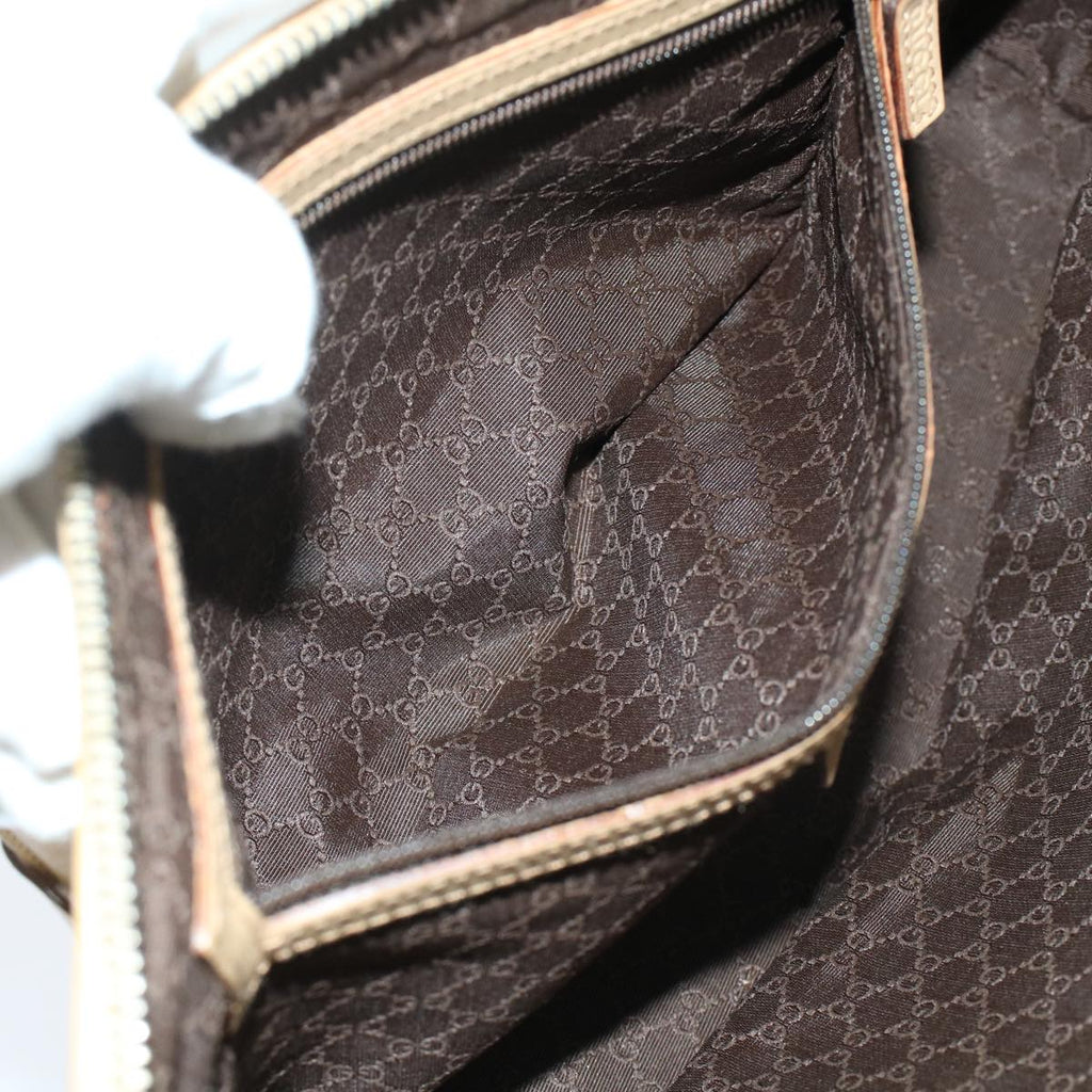 GUCCI GG Canvas Shoulder Bag Coated Canvas Leather 2Set Black Beige bs7126