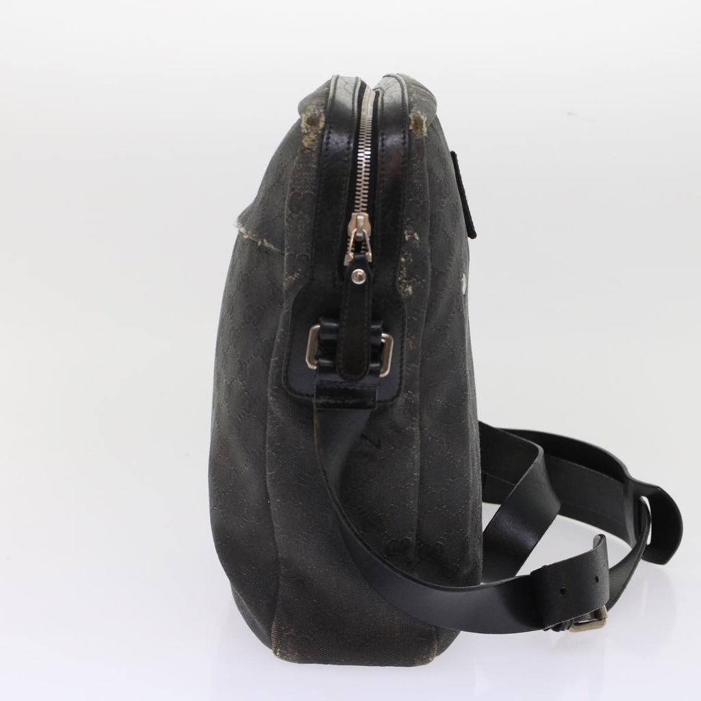 GUCCI GG Canvas Shoulder Bag Coated Canvas Leather 2Set Black Beige bs7126