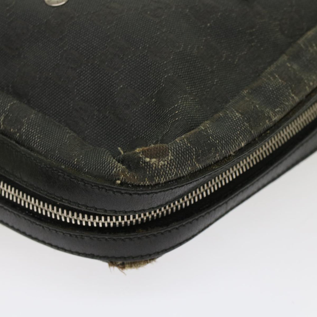 GUCCI GG Canvas Shoulder Bag Coated Canvas Leather 2Set Black Beige bs7126