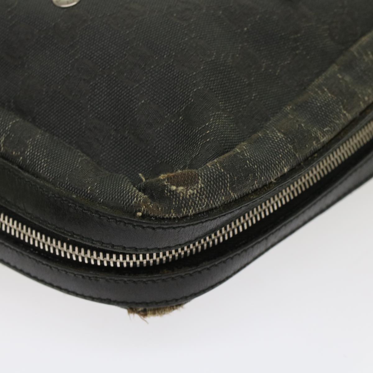 GUCCI GG Canvas Shoulder Bag Coated Canvas Leather 2Set Black Beige bs7126