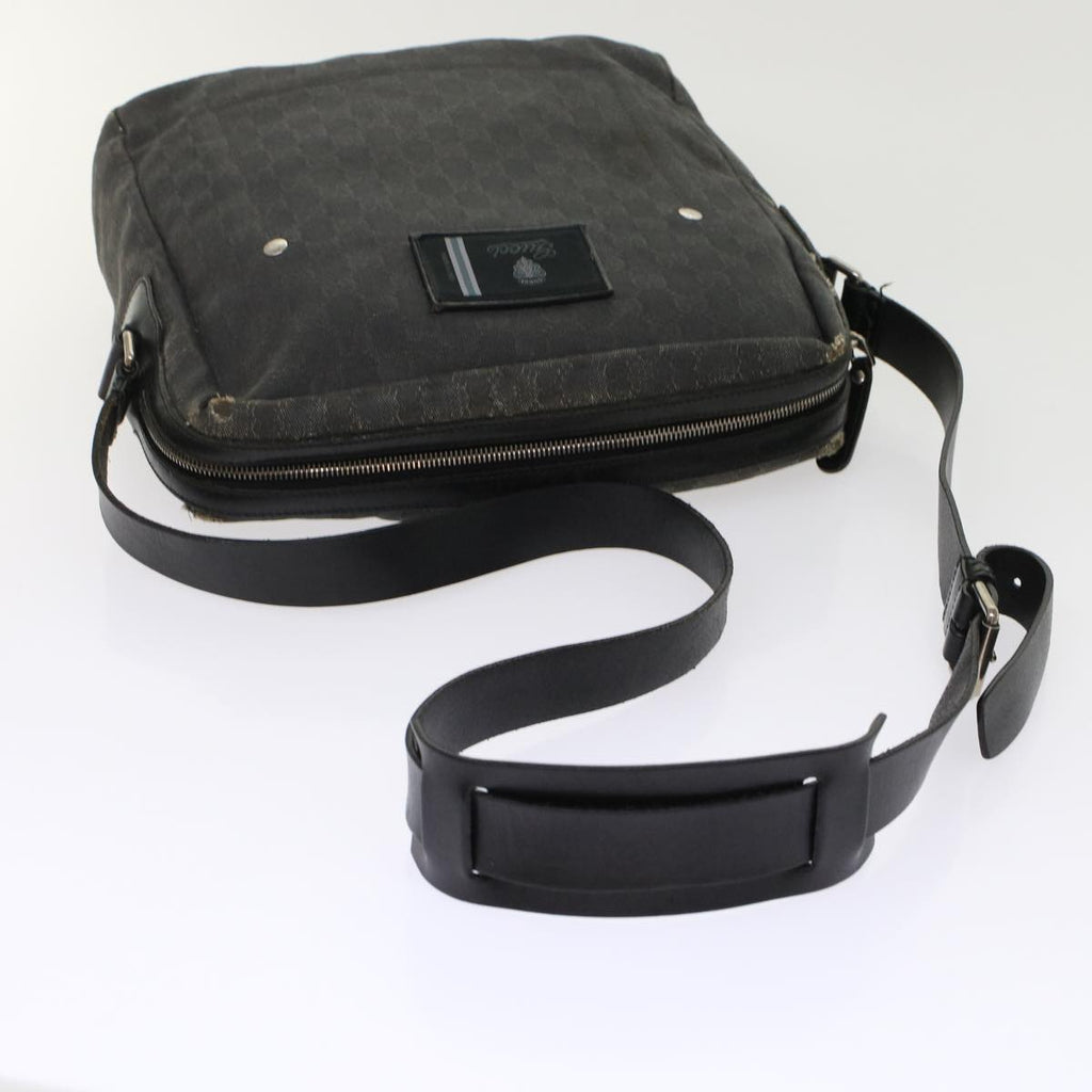 GUCCI GG Canvas Shoulder Bag Coated Canvas Leather 2Set Black Beige bs7126