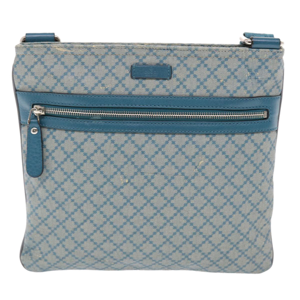 GUCCI Diamante Shoulder Bag PVC Leather Light Blue 295257 bs7152