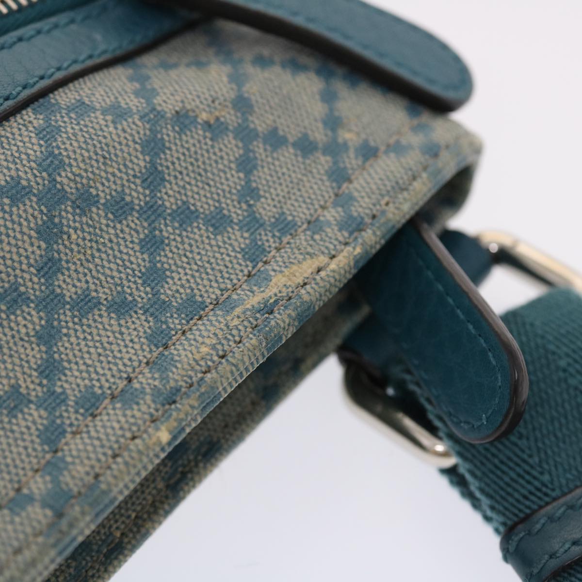 GUCCI Diamante Shoulder Bag PVC Leather Light Blue 295257 bs7152
