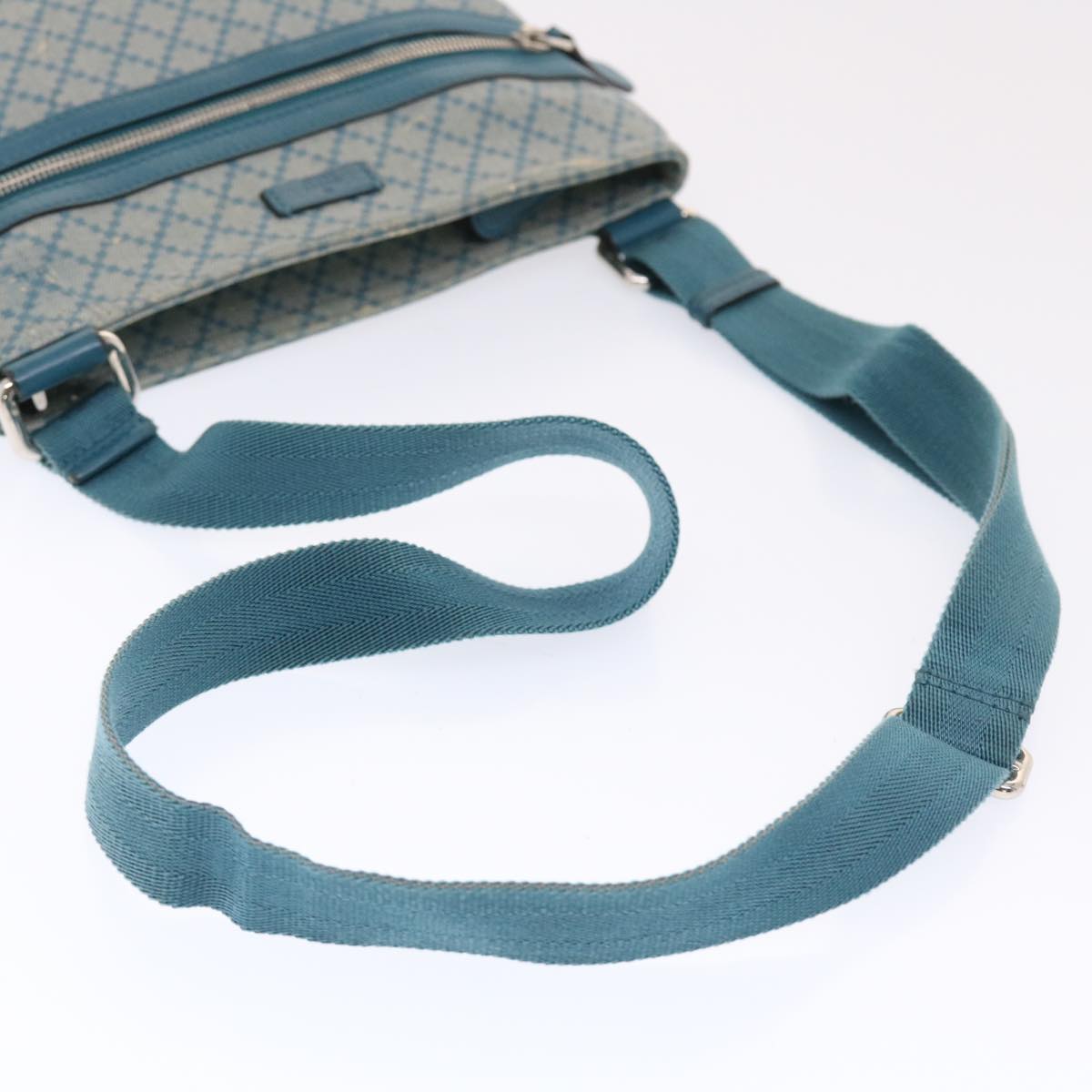 GUCCI Diamante Shoulder Bag PVC Leather Light Blue 295257 bs7152