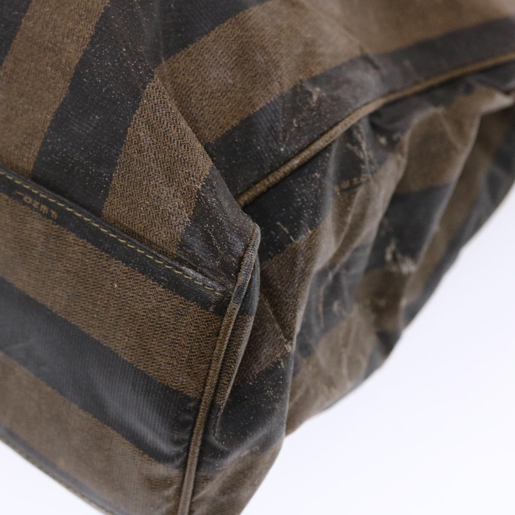 FENDI Pecan Canvas Tote Bag Coated Canvas Brown Black bs7173