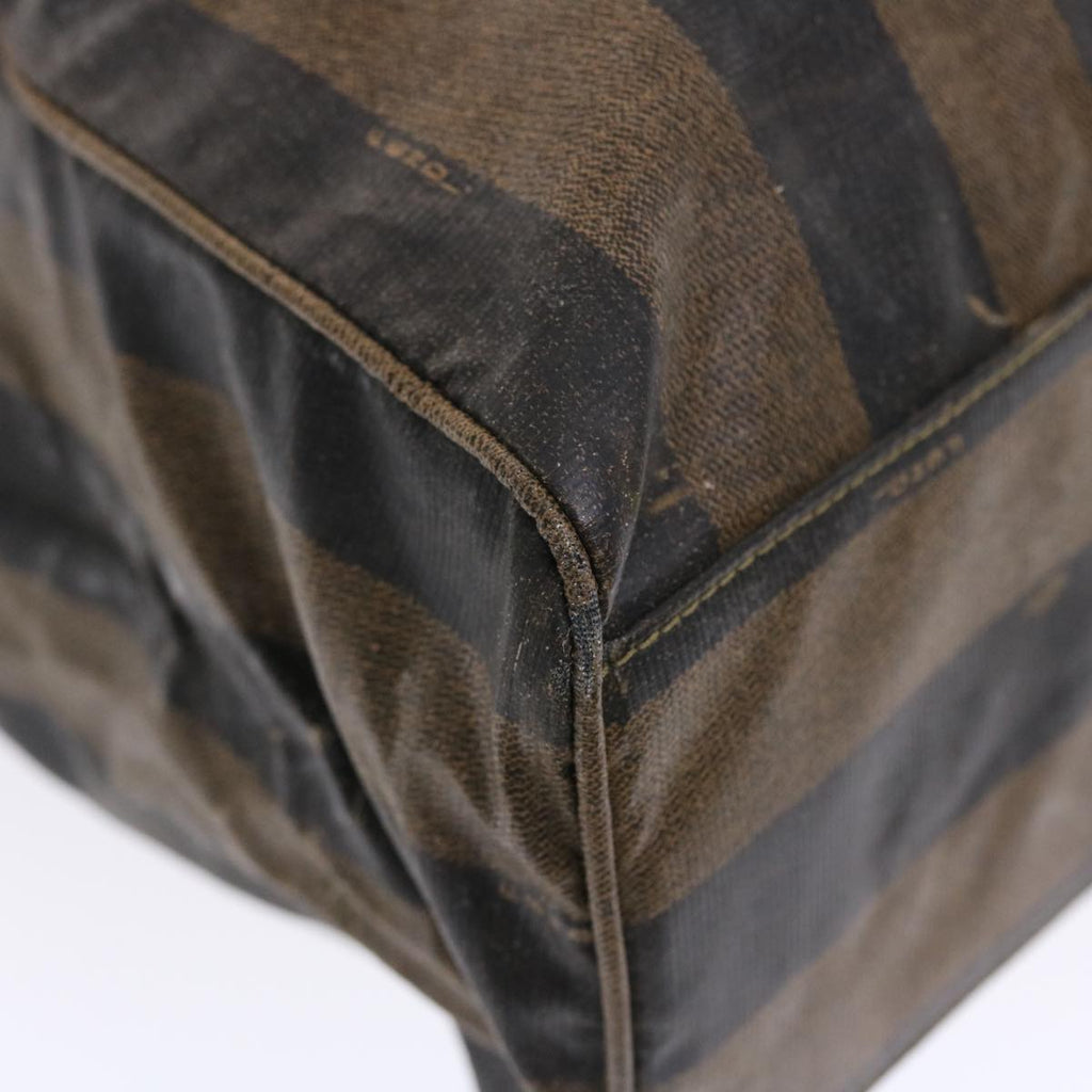 FENDI Pecan Canvas Tote Bag Coated Canvas Brown Black bs7173