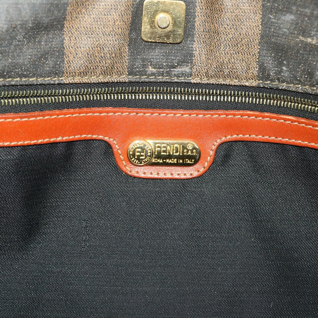 FENDI Pecan Canvas Tote Bag Coated Canvas Brown Black bs7173