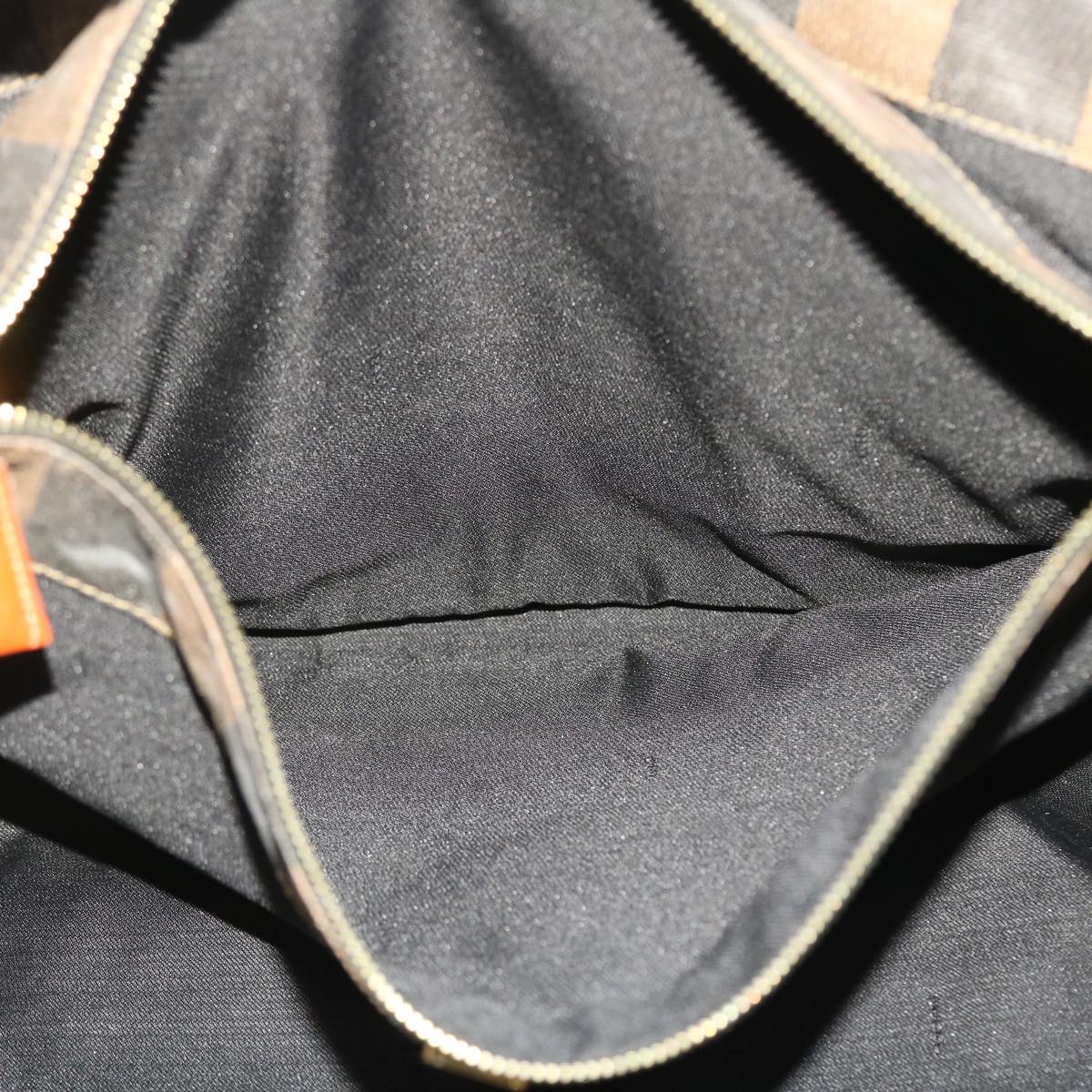 FENDI Pecan Canvas Tote Bag Coated Canvas Brown Black bs7173