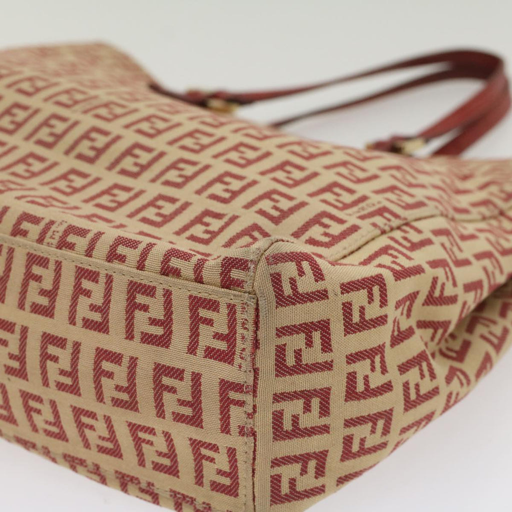 FENDI Zucchino Canvas Tote Bag Red bs7183