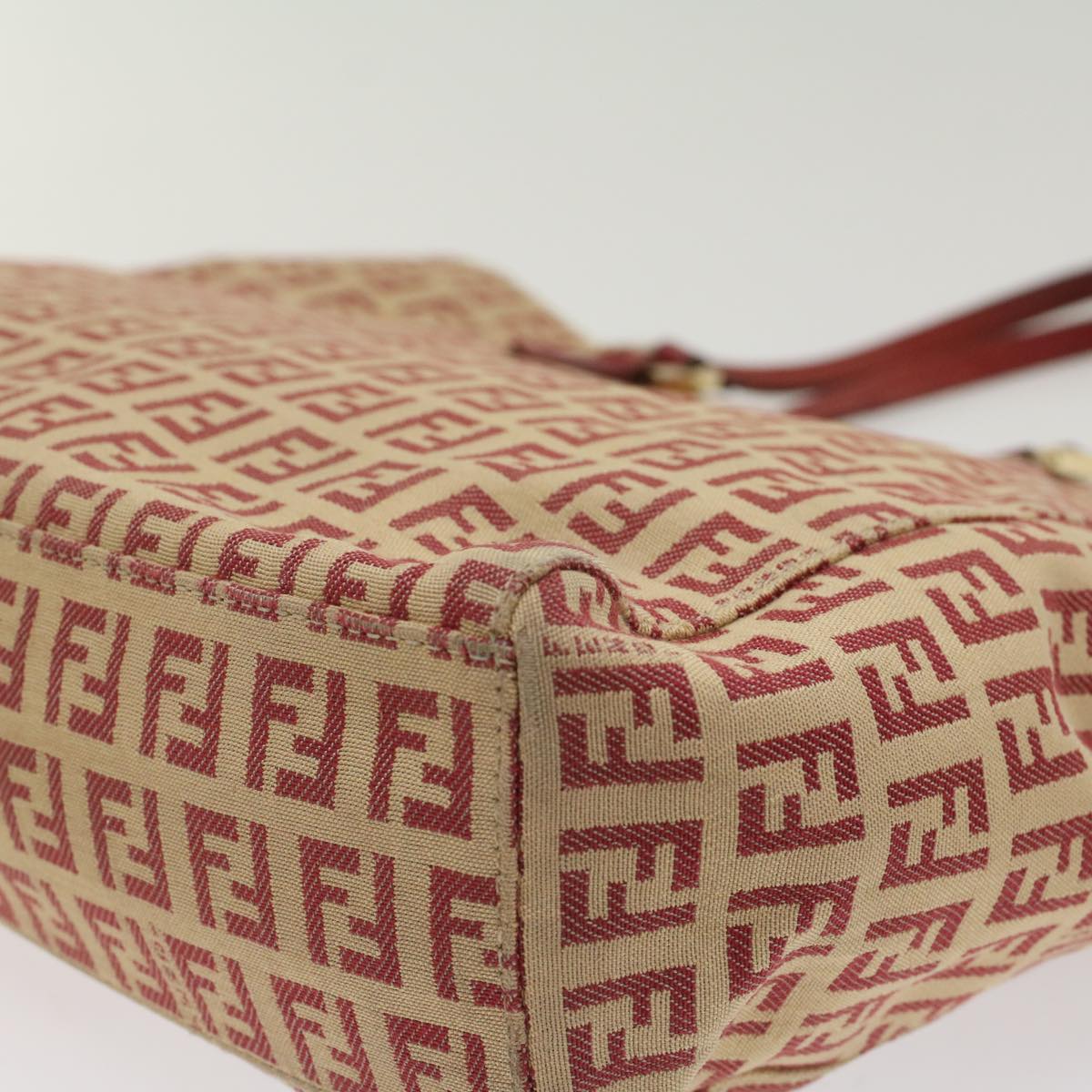 FENDI Zucchino Canvas Tote Bag Red bs7183