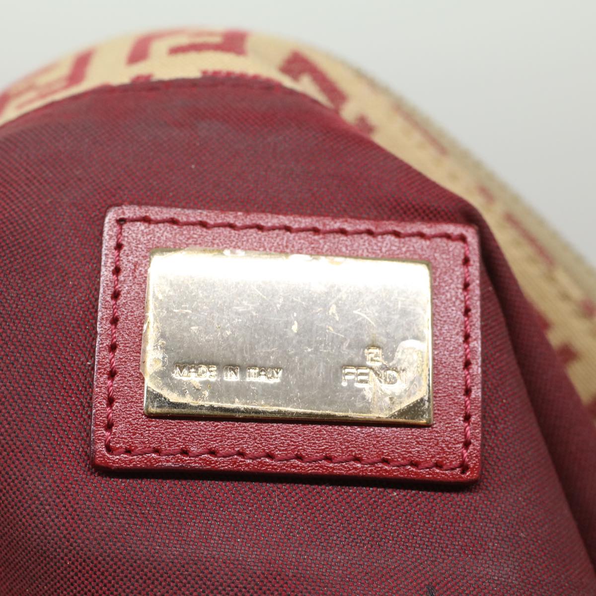 FENDI Zucchino Canvas Tote Bag Red bs7183