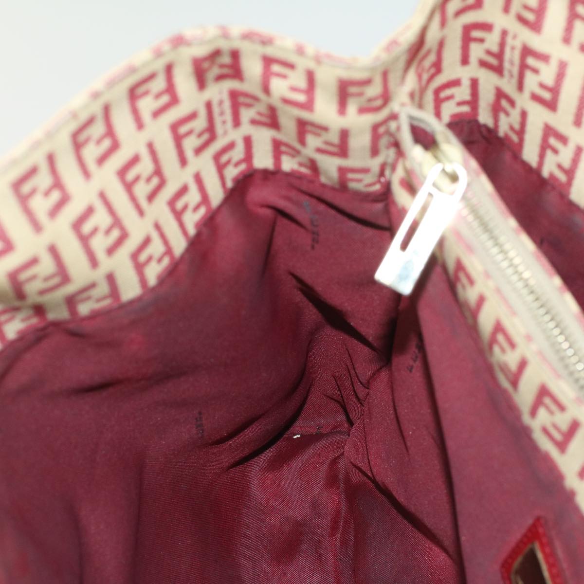 FENDI Zucchino Canvas Tote Bag Red bs7183