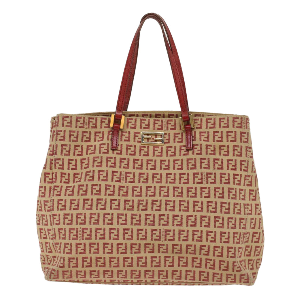 FENDI Zucchino Canvas Tote Bag Red bs7183