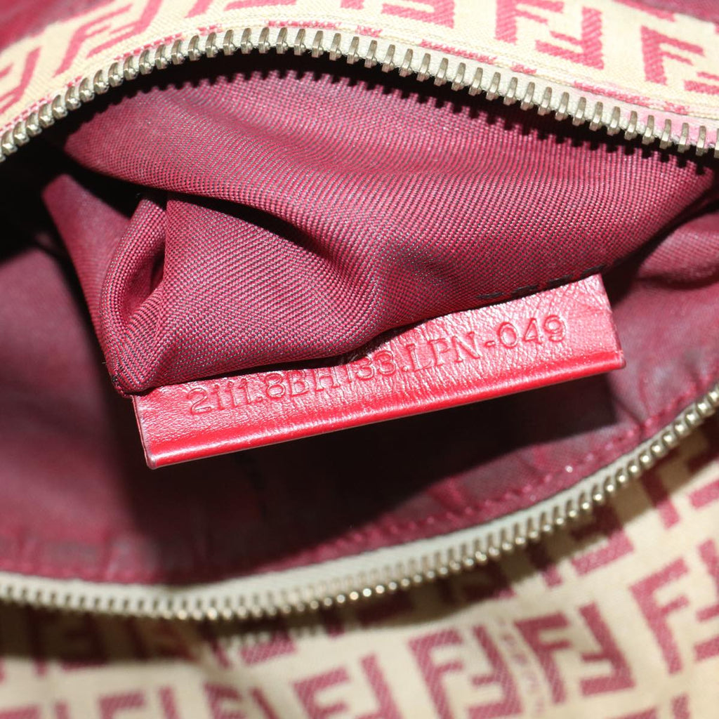 FENDI Zucchino Canvas Tote Bag Red bs7183