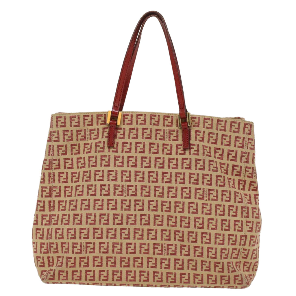 FENDI Zucchino Canvas Tote Bag Red bs7183