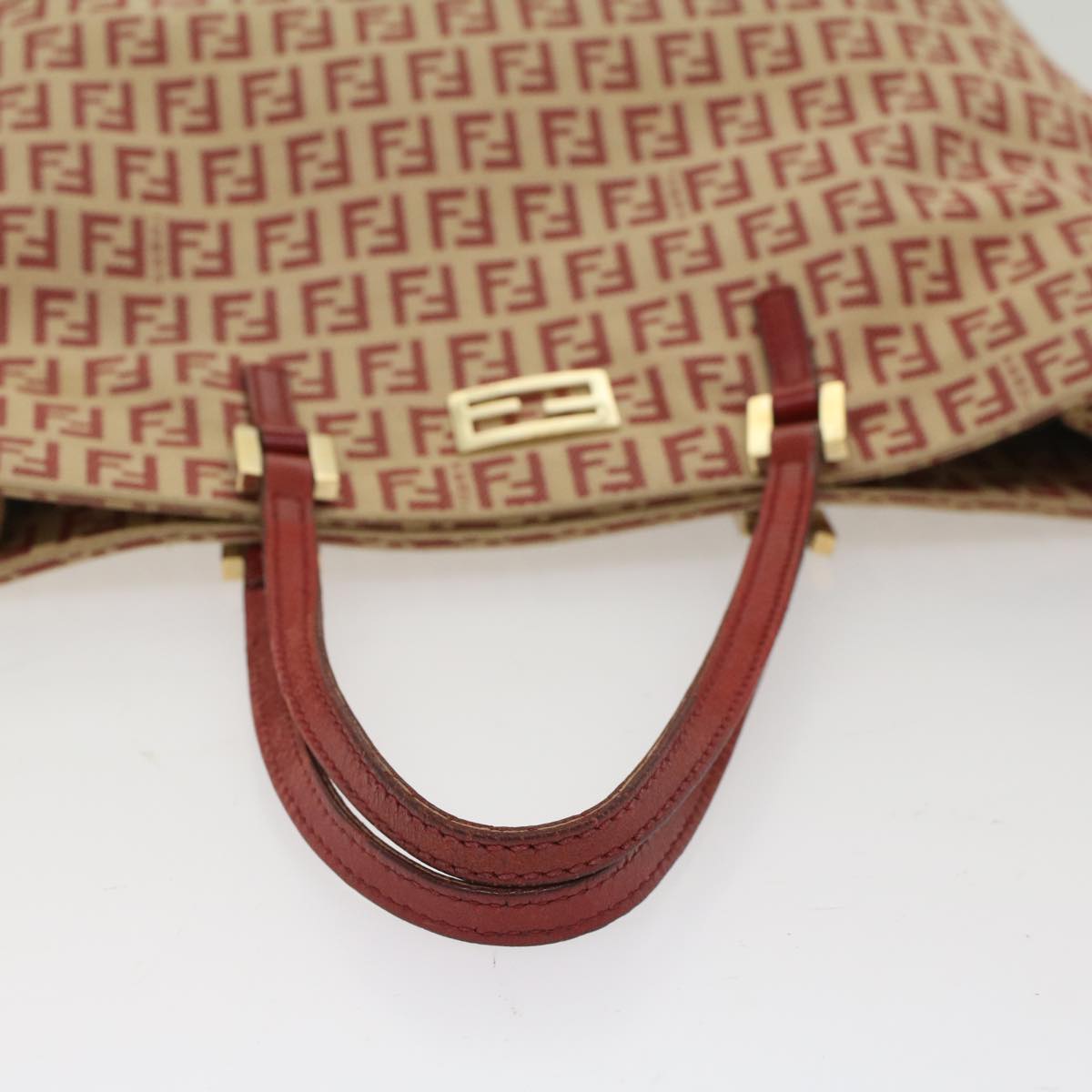 FENDI Zucchino Canvas Tote Bag Red bs7183
