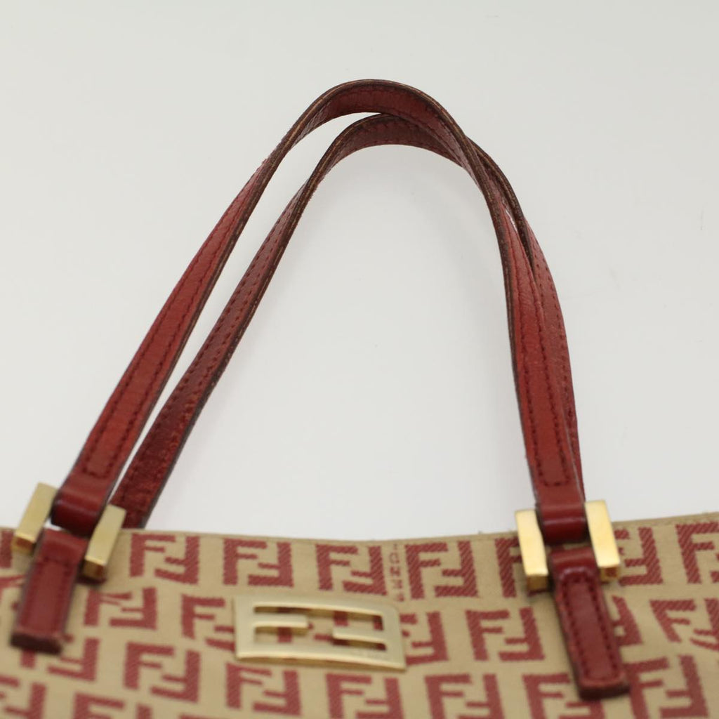 FENDI Zucchino Canvas Tote Bag Red bs7183
