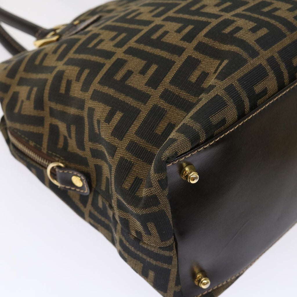 FENDI Zucca Canvas Hand Bag 2way Black Brown bs7184