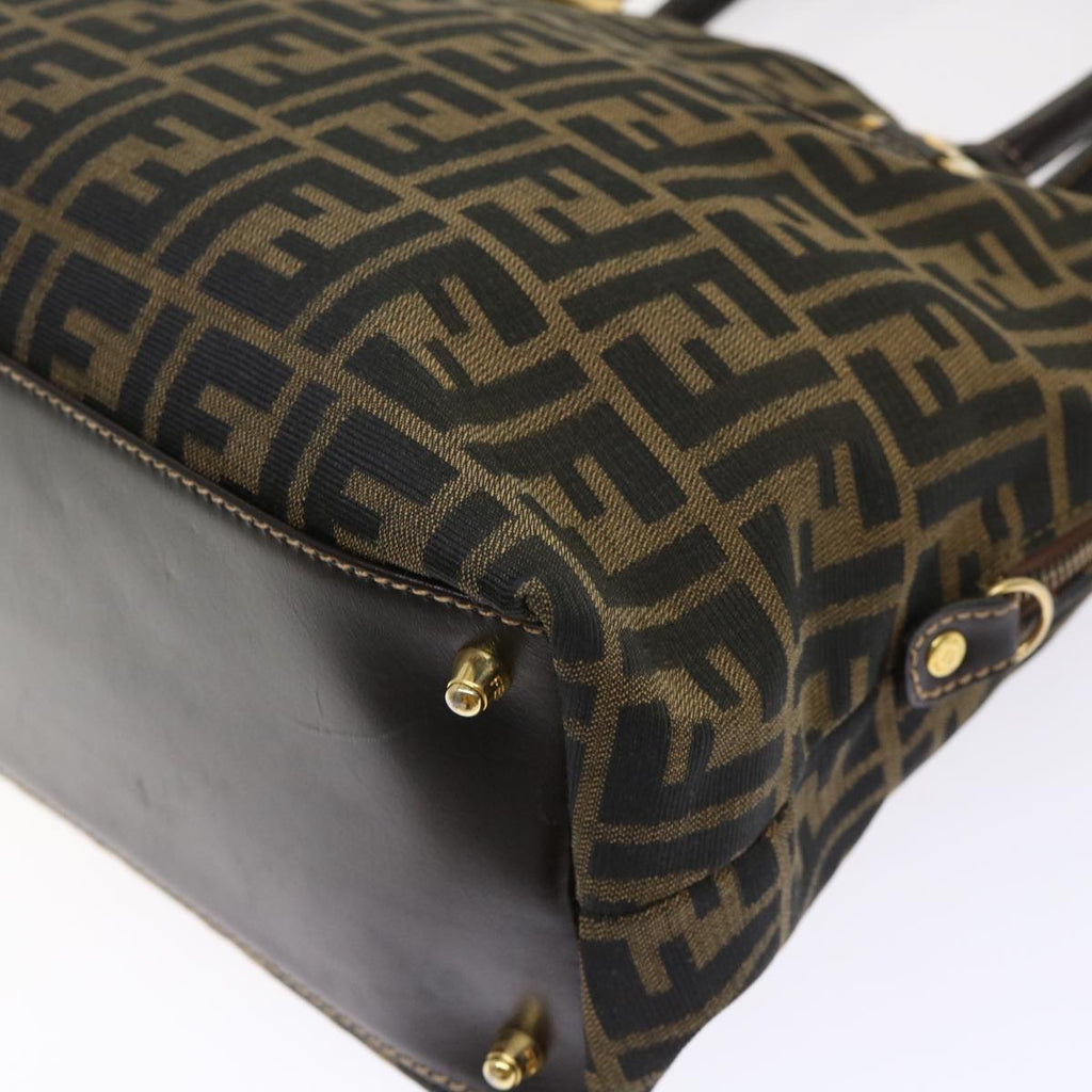 FENDI Zucca Canvas Hand Bag 2way Black Brown bs7184