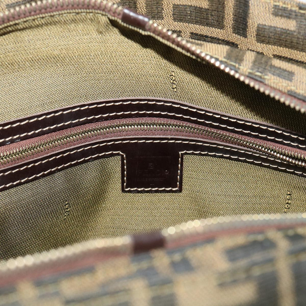 FENDI Zucca Canvas Hand Bag 2way Black Brown bs7184