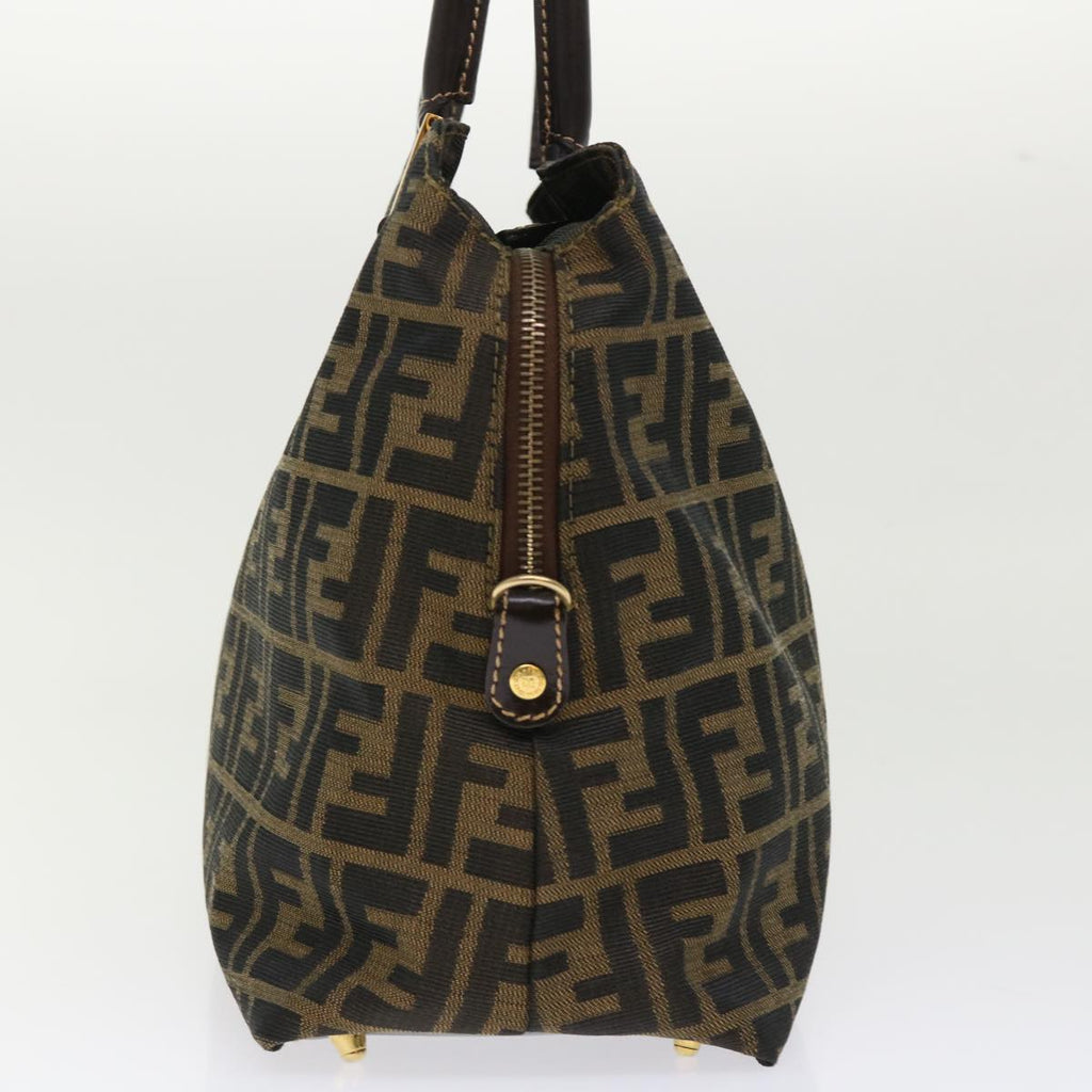 FENDI Zucca Canvas Hand Bag 2way Black Brown bs7184