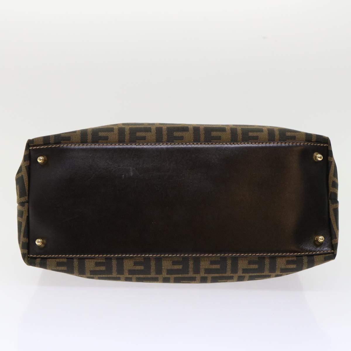 FENDI Zucca Canvas Hand Bag 2way Black Brown bs7184