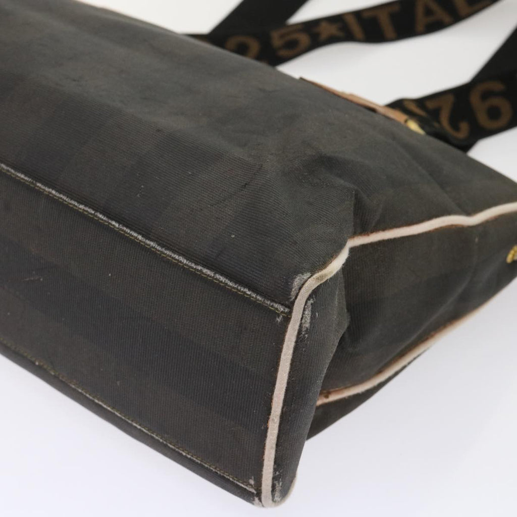 FENDI Pecan Canvas Shoulder Bag Black Brown bs7192