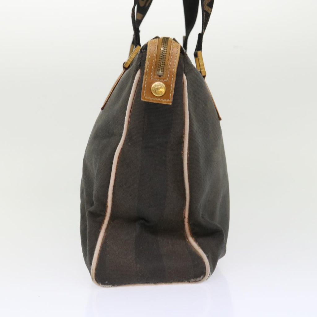FENDI Pecan Canvas Shoulder Bag Black Brown bs7192